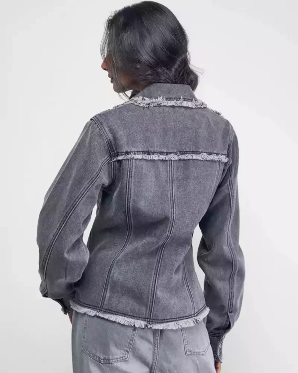 Grey denim jacket women