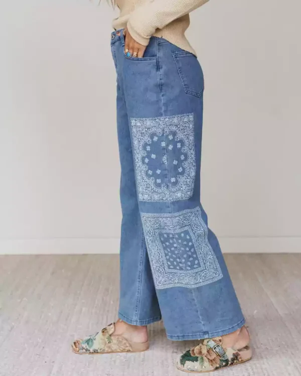 Laser print denim