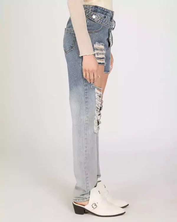 Layered denim jeans