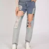 Layered denim jeans