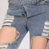 Layered denim jeans