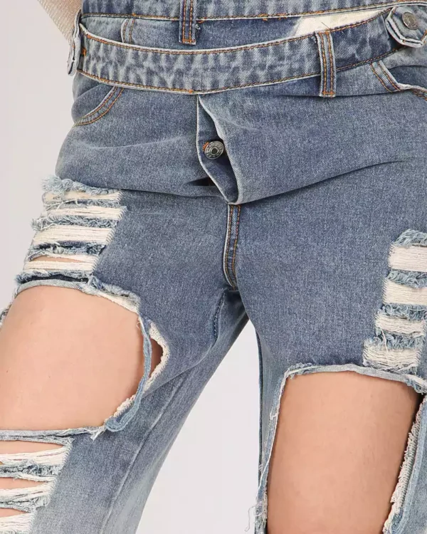 Layered denim jeans