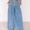 Light denim wide leg jeans