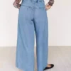 Light denim wide leg jeans
