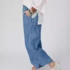 Plus size wide leg denim pants