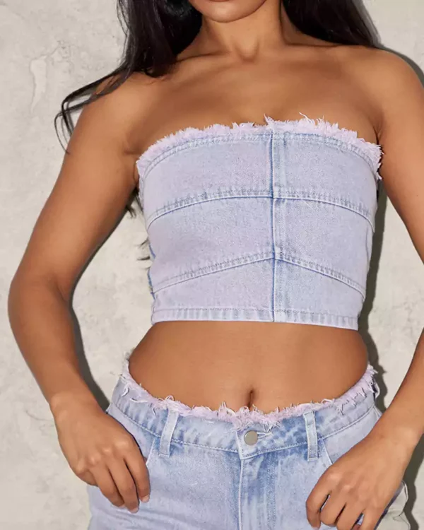 Sleeveless denim tops for women
