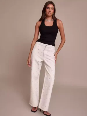 White denim jeans womens