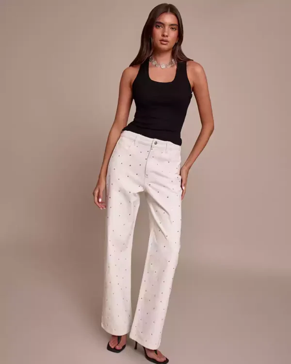 White denim jeans womens