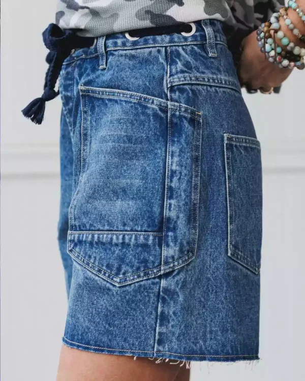 Wide leg cropped denim