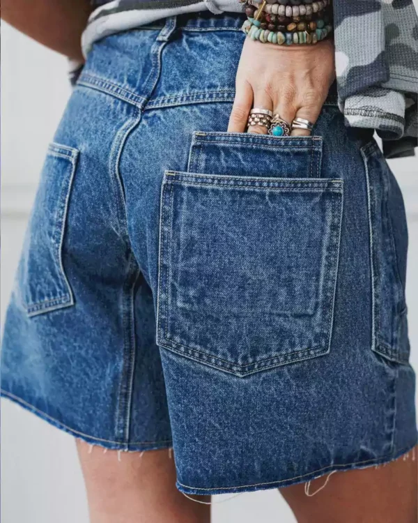 Wide leg cropped denim