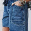 Wide leg cropped denim