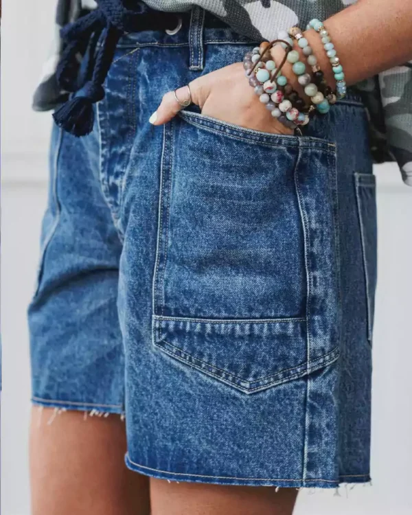 Wide leg cropped denim