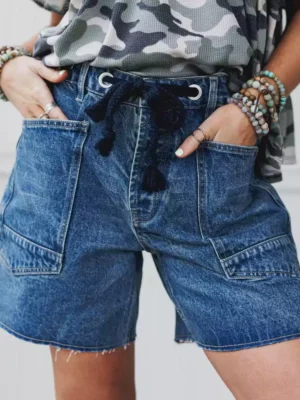 Wide leg cropped denim