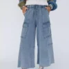 Women denim cargo pants