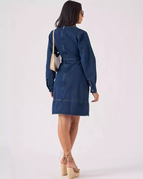 Wrap denim dress