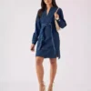 Wrap denim dress
