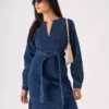 Wrap denim dress