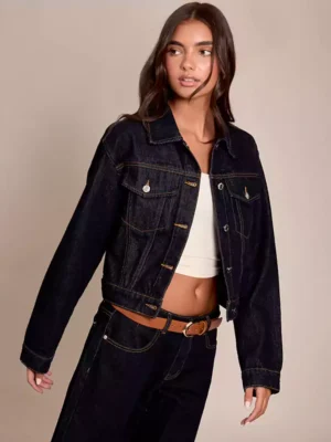 Black slim fit denim jacket Black slim fit denim jacket