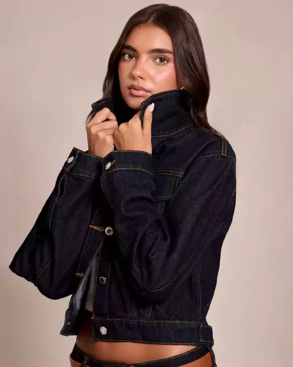 Black slim fit denim jacket