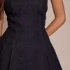 Black strapless denim dress