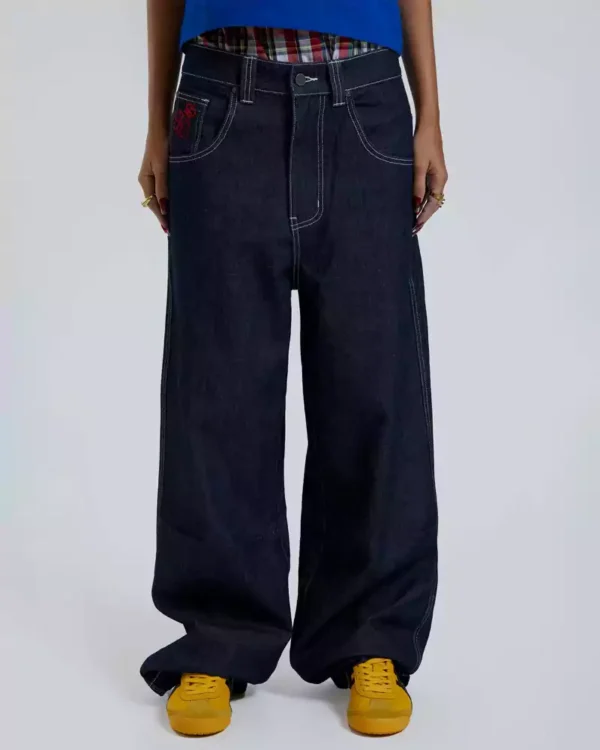 Blue denim baggy jeans