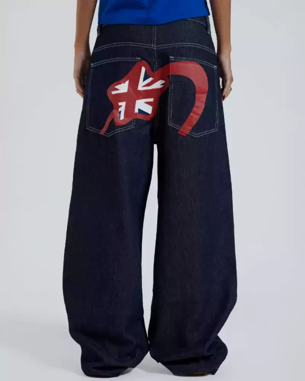 Blue denim baggy jeans