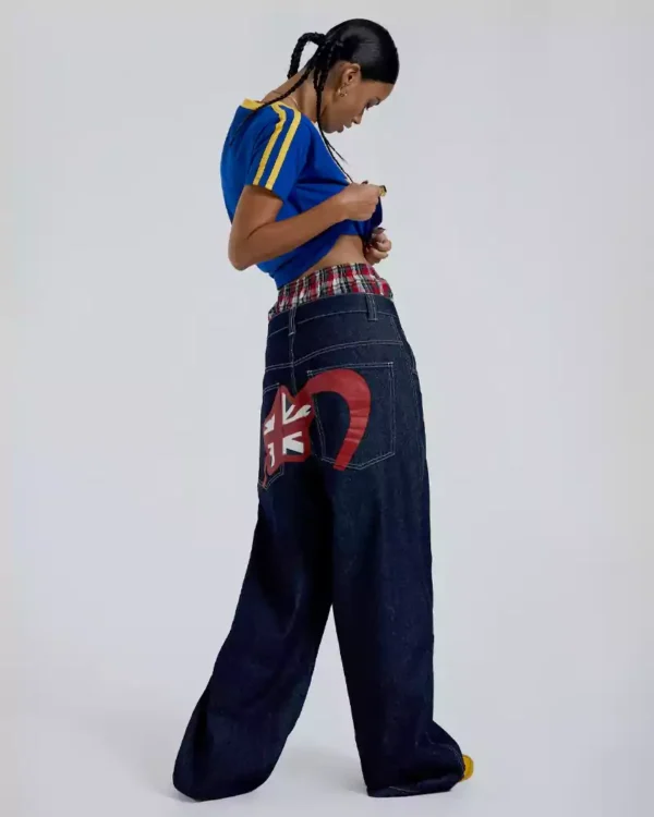 Blue denim baggy jeans