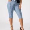 Blue denim capri pants
