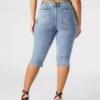 Blue denim capri pants
