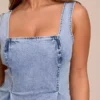 Blue denim mini dress