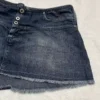 Blue mini denim skirt