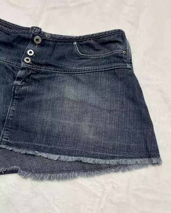 Blue mini denim skirt