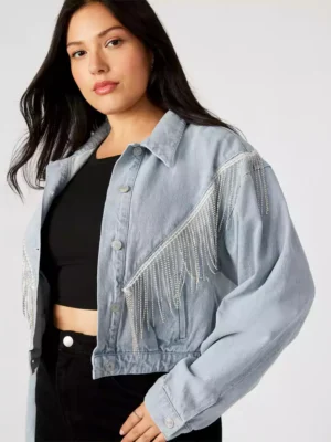 Boxy denim jacket womens