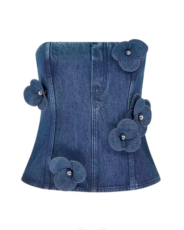 Dark denim corset top Dark denim corset top