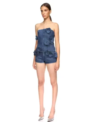 Dark denim corset top