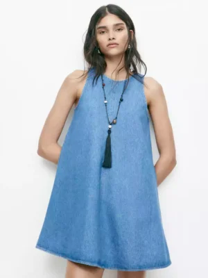 Denim a line dress
