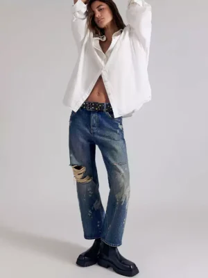 Denim boyfriend jeans