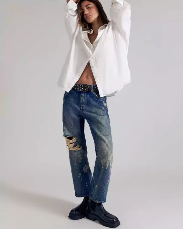 Denim boyfriend jeans