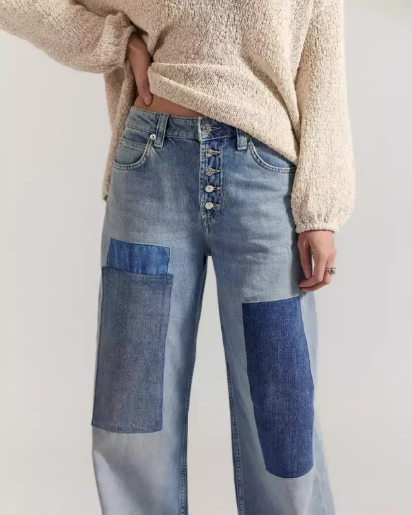 Denim boyfriend jeans for women