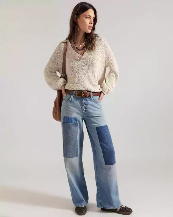 Denim boyfriend jeans for women