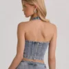 Denim bustier corset top