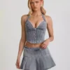 Denim bustier corset top