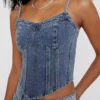 Denim corset tops
