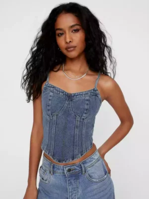 Denim corset tops Denim corset tops