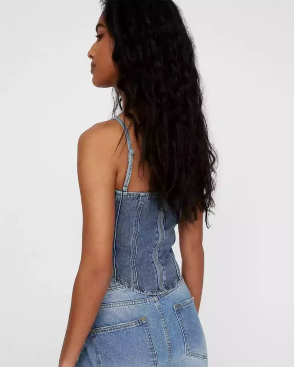 Denim corset tops