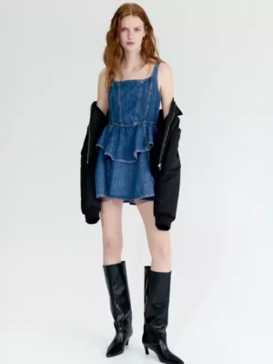 Denim flared dress