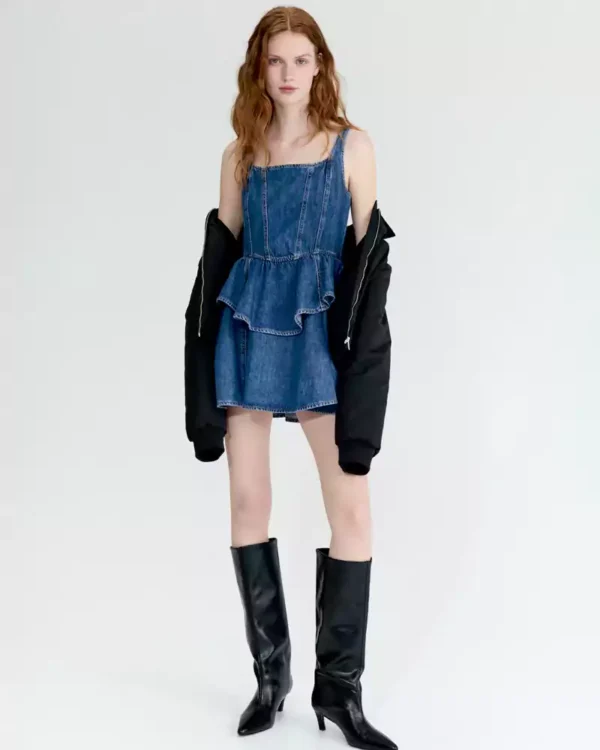 Denim flared dress