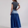 Denim maxi skirt petite