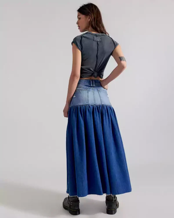 Denim maxi skirt petite