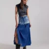 Denim maxi skirt petite